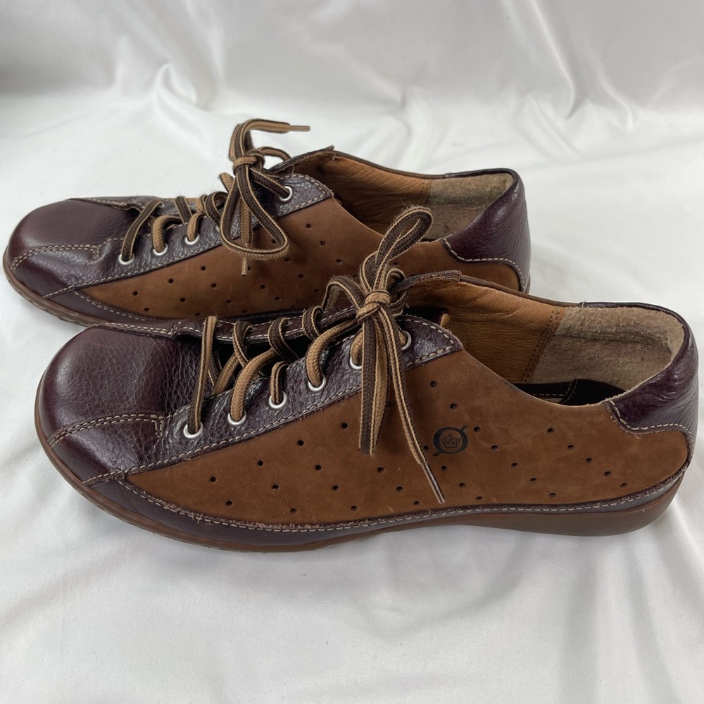 Born Hawkeye Brown Leather Lace Up Sneakers 9.5 - Picture 4 of 8